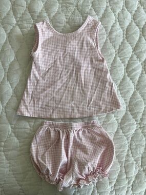 Toddler Pink Gingham Tank & Bloomers Pajama Set